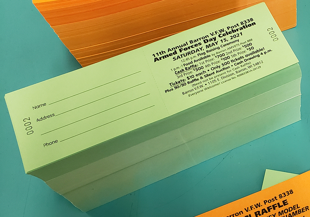 Bloomer Advance · Pastel Color Standard Raffle Ticket